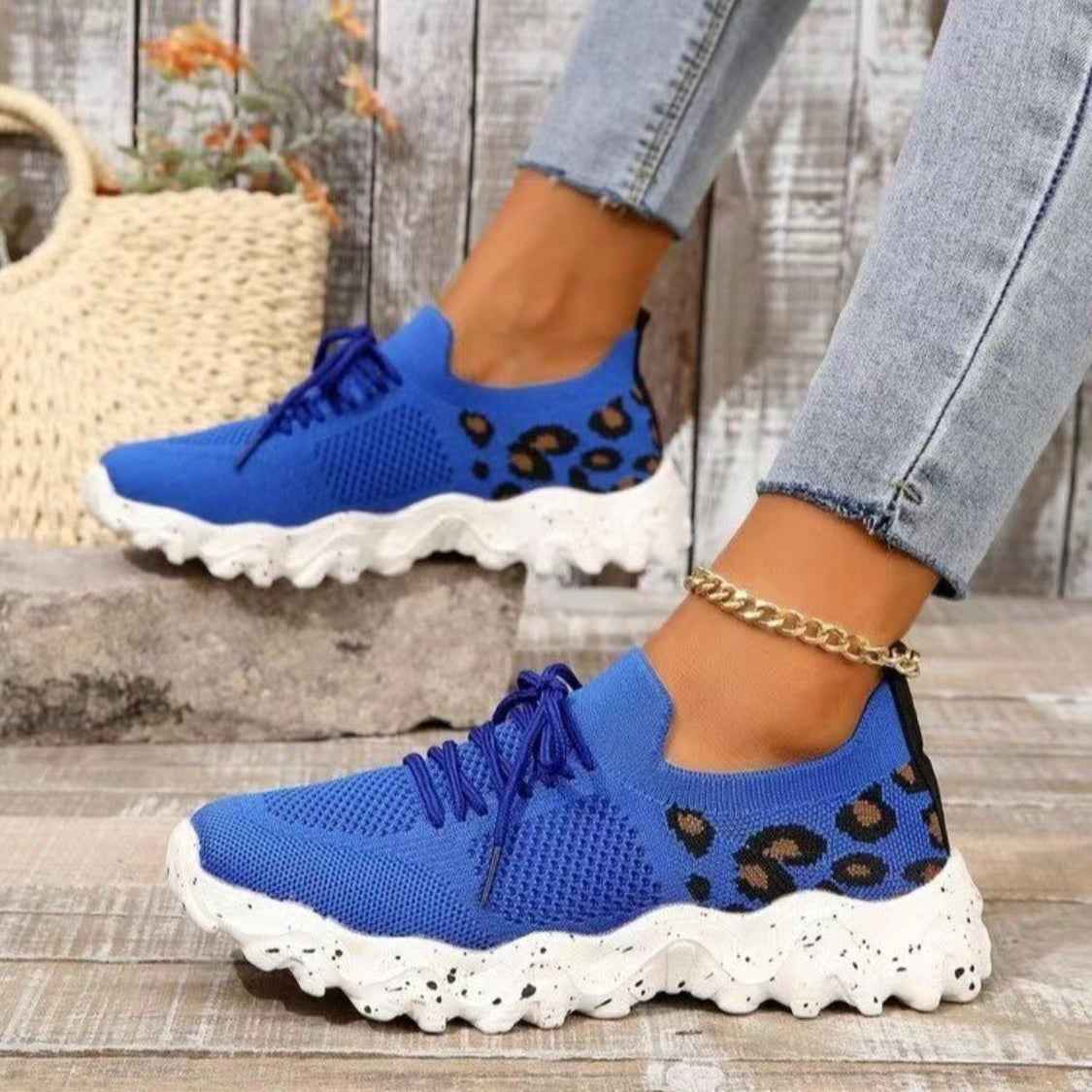 Leopard Mesh Round Toe Athletic - Damned Threads